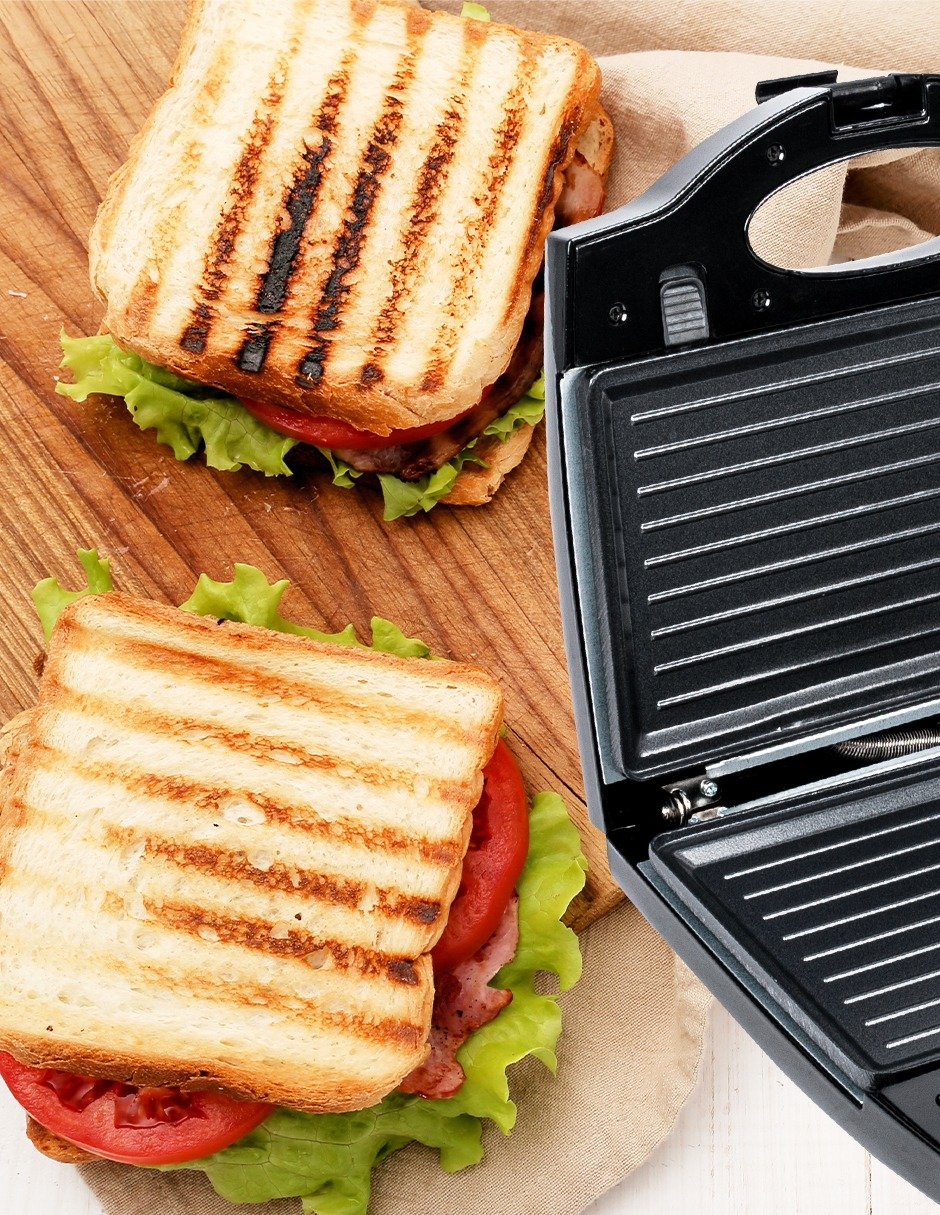 Yosoo Sandwichera, multifuncional, eléctrica, mini máquina de pan para  sándwiches, tostadora antiadherente y panini eléctrica para hornear con  enchufe