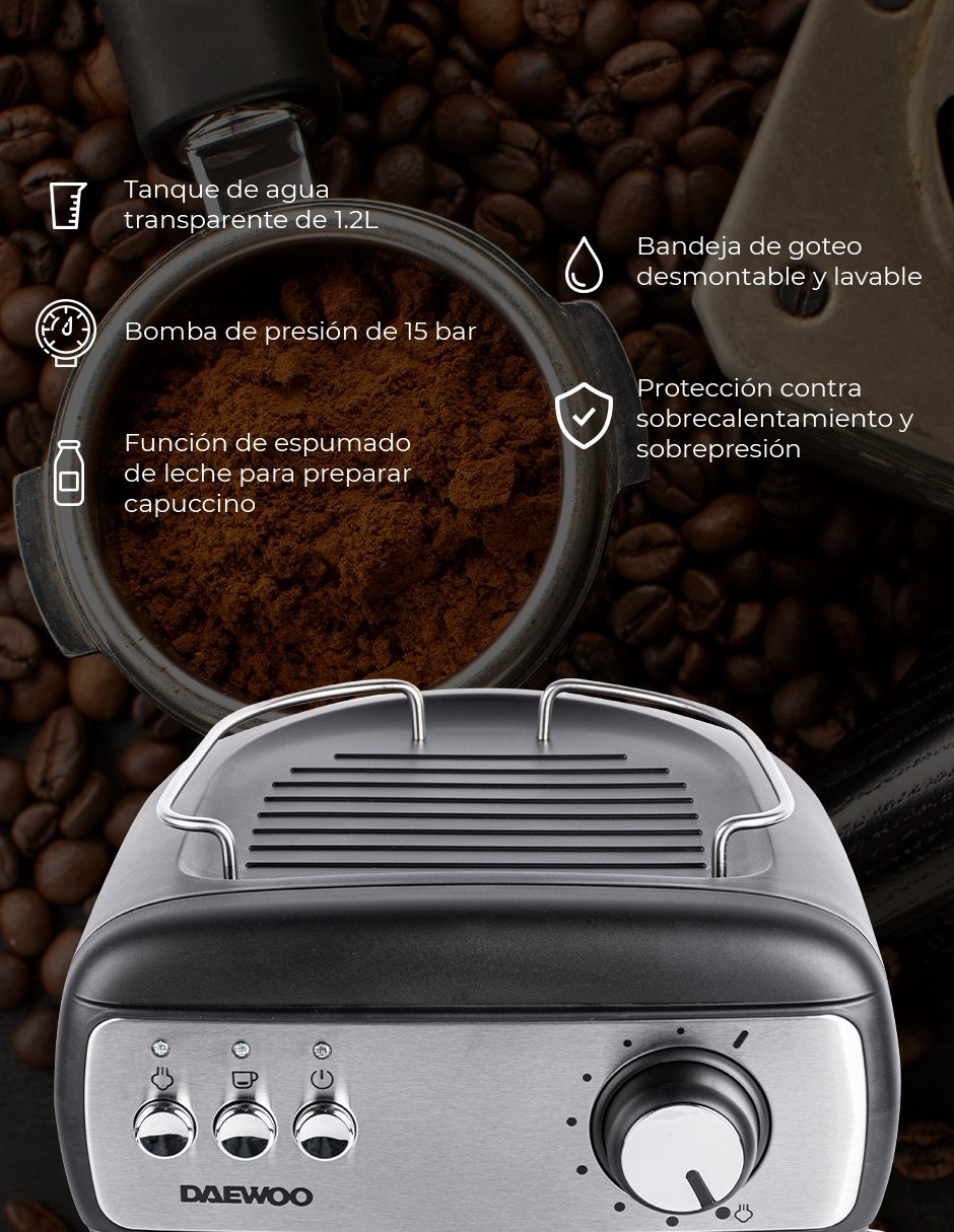 Cafetera Automática 15 tazas con filtro reutilizable - Daewoo México Daewoo